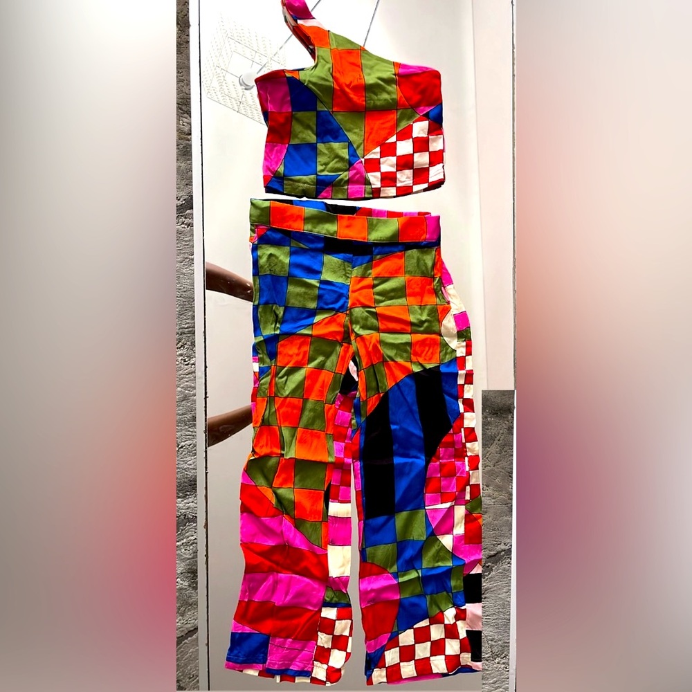 Colorful Patchwork Two-Piece Set